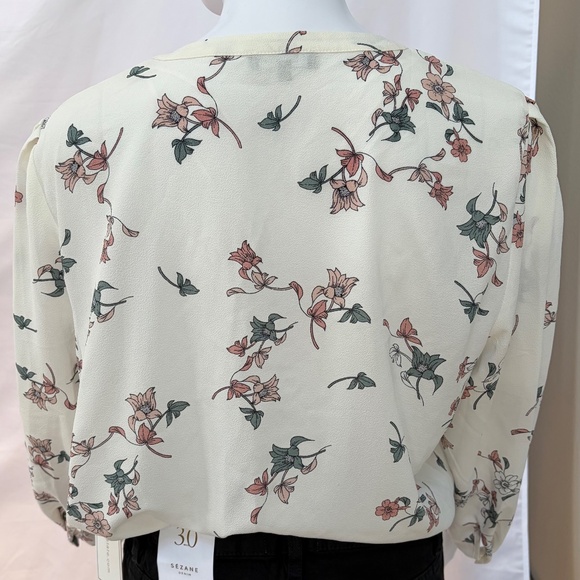 NWT 1.State Floral Cropped Blouse with Tie – Size Large - Picture 3 of 6